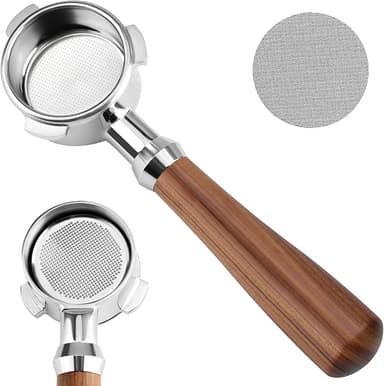 54mm Bottomless Portafilter Compatible with Breville Barista Pro, Bambino Plus, Barista Express Impress, Infuser, Barista Touch, Duo-Temp Pro & Bambino, Walnut Handle - Image 1