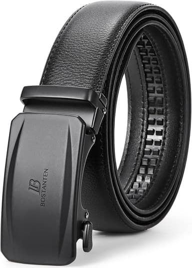 BOSTANTEN Mens Belt Leather Ratchet Belt For Men Dress and Casual with Adjustable Buckle, Trim to Fit - Image 1