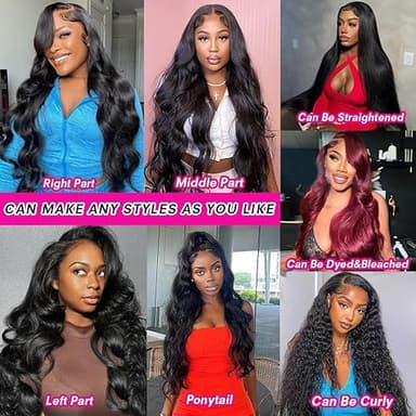 UANDM 28 Inch 5x5 HD Lace Closure Wigs Human Hair Body Wave Lace Front Wigs Human Hair Pre Plucked 180% Density Glueless Wigs Human Hair Wig Closure Wig for Women - Image 5