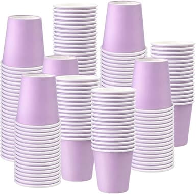 150 Pack 3oz Purple Paper Cups,Mouthwash Cups, Disposable Bathroom Cups,Small Paper Cups 3oz Ideal for Bathroom,Supermarket,Birthday Party,Picnic and BBQ - Image 1