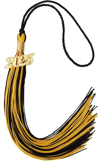 2025 Tassel Graduation, Tassels for Graduation Cap 2025, Black Gold Tassel Cap Decorations with Gold Charms Memorial Cords Graduate Hat Ceremonies Accessories for Class of School Grad Souvenir Gifts - Image 2