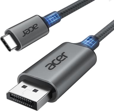 acer USB C to DisplayPort Cable 6.6 FT (4K@60HZ 2K@165Hz), Type-C to DisplayPort Cord (Sturdy Aluminum, Plug & Play) Thunderbolt 3/4/5 Compatible with MacBook Pro/Air, iPhone 16 Pro/Max, XPS, Surface - Image 2