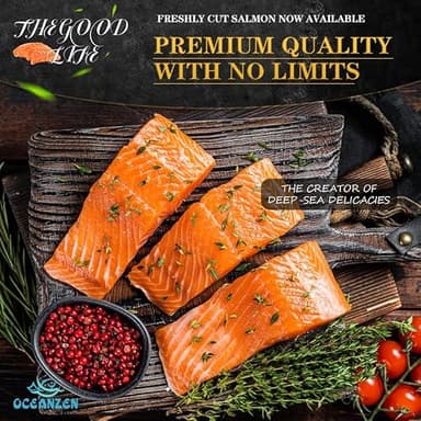 OCEANZEN Atlantic Salmon Sashimi Grade – 6 Packs (2 x 6 oz Skinless Fillets per Pack), Fresh-Cut & Flash-Frozen – Premium Quality, Sustainably Sourced – 4.5 lbs - Image 3
