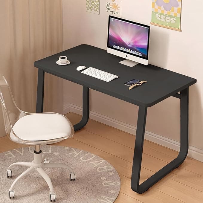 Computer Desk Modern Simple Style Desk for Home Office, 31.5 inch Black Small Writing Table Study Corner Work Desk for Bedroom - Image 1