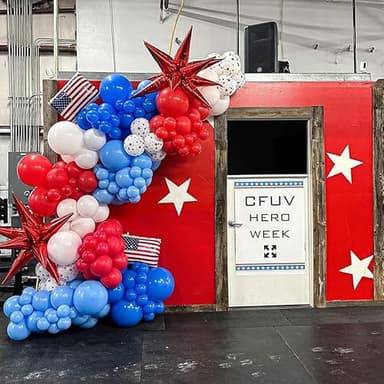 NISOCY Royal Blue Latex Balloon Arch Garland Kit, 102PCS 18In 12In 10In 5In for Baby Shower Graduation Birthday 4th of July Independence Memorial Day Patriotic Party Decorations - Image 4