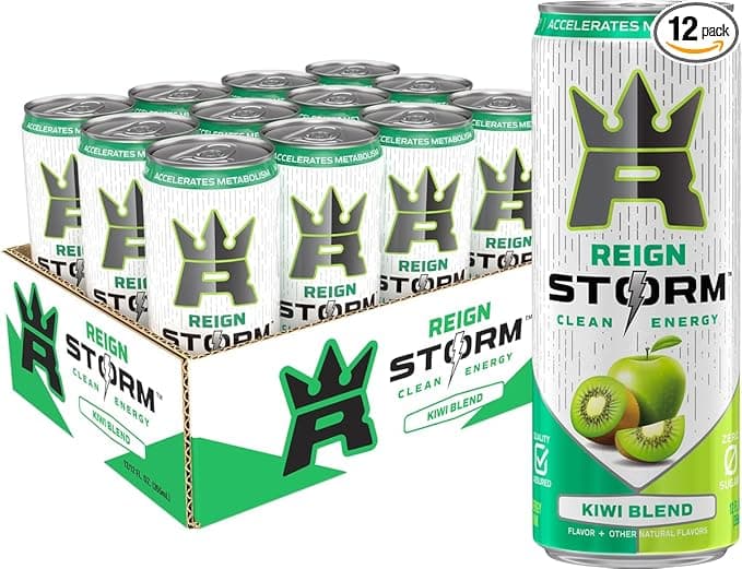 REIGN Storm, Kiwi Blend, Fitness & Wellness Energy Drink, 12 Fl Oz | Pack of 12 - Image 1