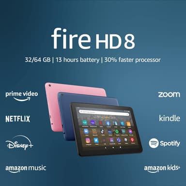 Like-New Amazon Fire HD 8 tablet, 8” HD Display, 64 GB, 30% faster processor, designed for portable entertainment, (2022 release), black - Image 2