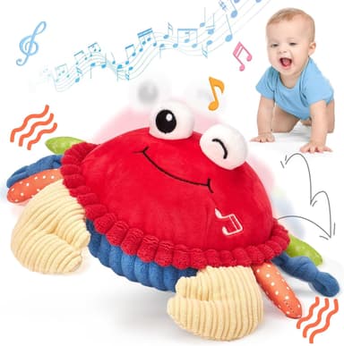 hahaland Baby Toys 6+ 12-18 Months - Crawling Musical Dancing Walking Moving Bouncing Learning Crab Tummy Time Toy Sensory Toddler Toys for 1-3 Year Old Christmas Birthday Gifts Stocking Stuffers - Image 2