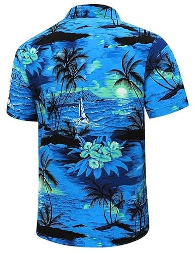 Men's Hawaiian Shirt Tops Vintage Short Sleeve Button Down Beach Shirt Male Tropical Floral Summer Pullover Party Holiday - Image 3
