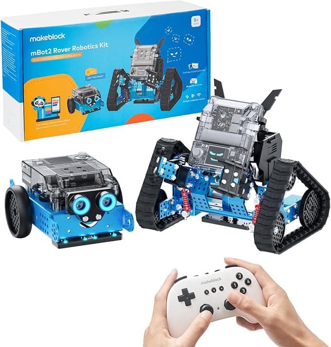 Makeblock mBot2 Rover Emo Robot Programming for Kids, Interactive Robotics Kit Learning and Outdoor Play, Remote Control Coding for Kids 8-12 and up, STEM Educational Building Toys Gifts - Image 1