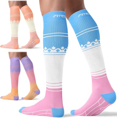 FITRELL 3 Pairs Compression Socks for Women and Men 20-30mmHg-Circulation Support Socks - Image 2