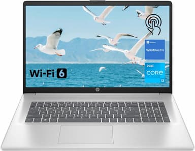 HP Premium 17.3" Touchscreen Laptop, 8-Cores Intel Core i3-N305, 32GB RAM, 128GB eMMC + 1TB SSD, Webcam, HDMI, Wi-Fi 6, Windows 11 S, Silver - Image 2