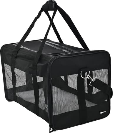 Amazon Basics Soft-Sided Mesh Pet Travel Carrier for Dog, Cat, up to 22 pounds, 19.7" L x 12" W x 12" H, Black - Image 2