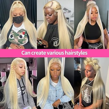 MYDIVA 613 13x6 Lace Front Wig Human Hair 30 inch Straight Blonde Wig Human Hair 180% Density 613 HD Lace Frontal Wig Blonde Lace Front Wigs Human Hair Pre Plucked with Baby Hair - Image 8