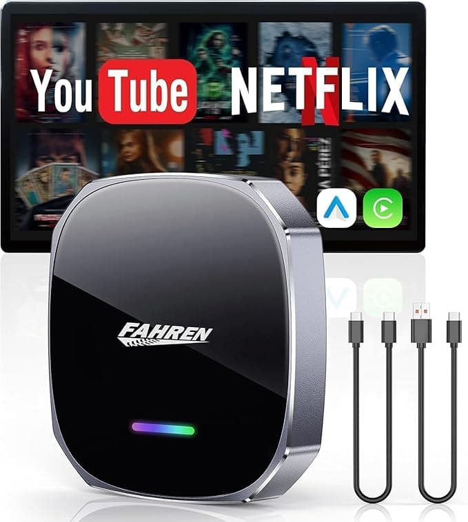 Fahren 3rd-Gen Wireless CarPlay Adapter for iPhone& Android Auto, AI Magic Box, Mini Car Play Wireless Adapter, Plug & Play, Fit with iPhone 8+/iOS10+/Android 11+ - Image 1