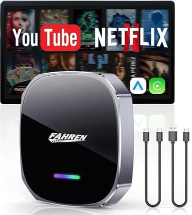 Fahren 3rd-Gen Wireless CarPlay Adapter for iPhone& Android Auto, AI Magic Box, Mini Car Play Wireless Adapter, Plug & Play, Fit with iPhone 8+/iOS10+/Android 11+ - Image 1