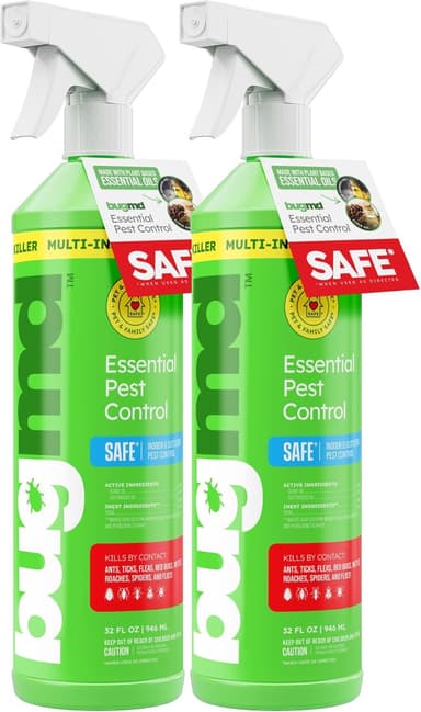 BugMD 32 oz Ant Killer & Bug Spray - Roach and Cockroach Killer Indoor, Spider and Flea Spray for Home, Fly and Insect Defense, Natural, Safe with Essential Oils, Plant-Powered, Pest Control Pack of 2 - Image 2