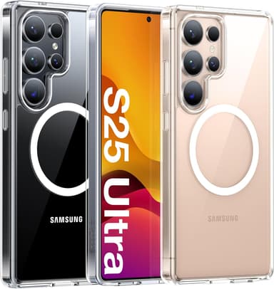 TORRAS Magnetic Shockproof for Samsung Galaxy S25 Ultra Case, [Fit for MagSafe][4X Military Grade Protection][Anti-Yellowing] Magnetic Slim Clear Case for Samsung S25 Ultra Case, Diamond Clear - Image 2