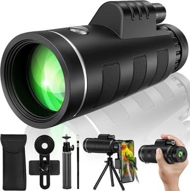 40x60 Monocular Telescope with Smartphone Adapter, Telescope for Adults High Powered, Monocular for Adults, Compact Low Light Vision for Wildlife, Hunting, Camping, Travel &Outdoor Adventures - Image 2