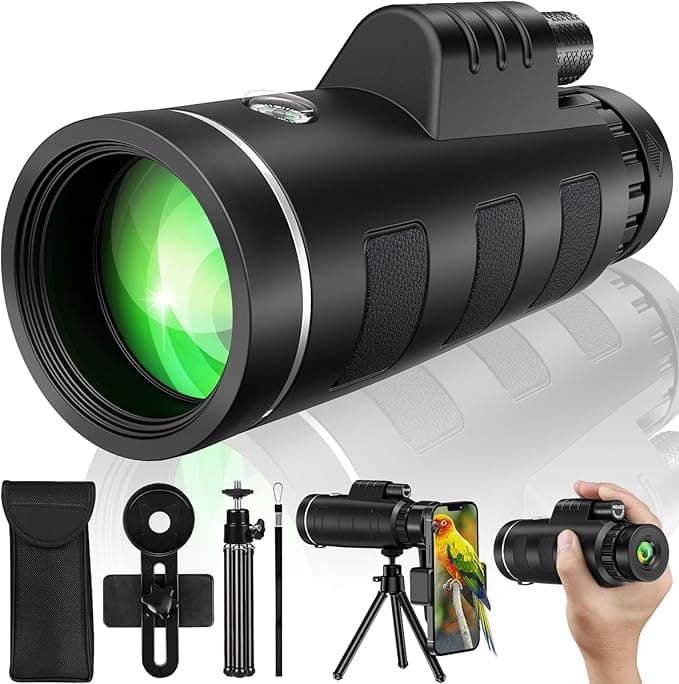 40x60 Monocular Telescope with Smartphone Adapter, Telescope for Adults High Powered, Monocular for Adults, Compact Low Light Vision for Wildlife, Hunting, Camping, Travel &Outdoor Adventures - Image 1