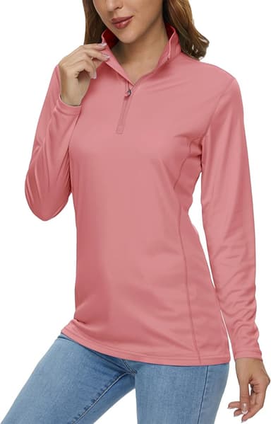MAGCOMSEN Women's Shirts Long Sleeve 1/4 Zip UPF50+ UV Sun Protection Quick Dry Workout Hiking Athletic Shirts Rash Guard - Image 1