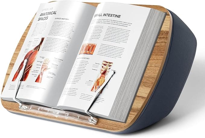 Lap Beanbag Book Stand for Hands Free Reading Comfortable Reading Pillow Stand Minimize Neck Strain Perfect Idea for Book Lovers in Dorm Room or Anywhere Else with Bookseat(Gray - Image 1
