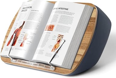 Lap Beanbag Book Stand for Hands Free Reading Comfortable Reading Pillow Stand Minimize Neck Strain Perfect Idea for Book Lovers in Dorm Room or Anywhere Else with Bookseat(Gray - Image 1