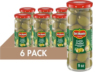 Del Monte Garlic Stuffed Spanish Queen Olives, 9 oz. Jar (Pack of 6 - Image 2