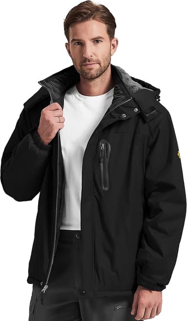 Men's Winter Skiing Jacket Waterproof Warm Snow Fleece LiningCoat Mountain Hooded Windproof Rain Jacket S-6XL - Image 1