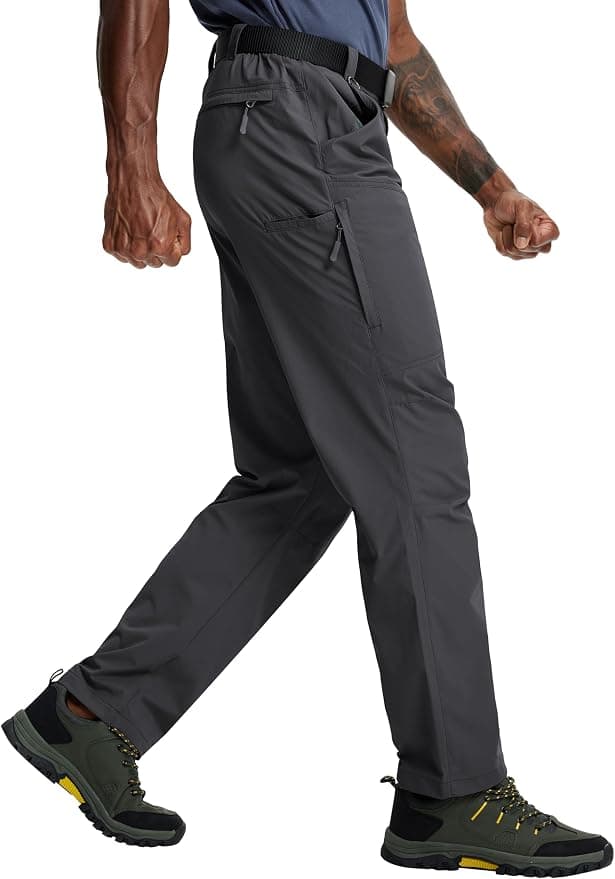 Mens Hiking Pants Lightweight Cargo Work Tactical Nylon Stretch Waterproof Quick Dry Fishing Travel Outdoor 6 Pockets - Image 1