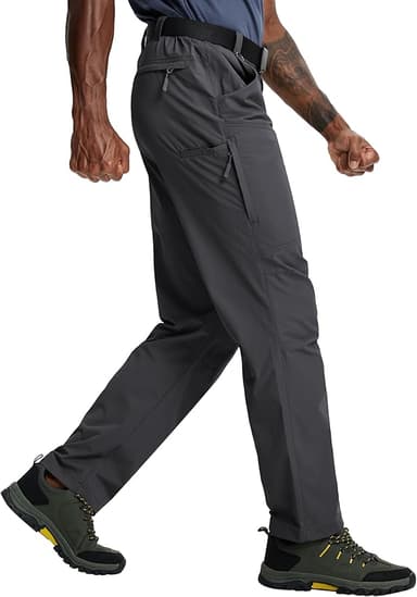 Mens Hiking Pants Lightweight Cargo Work Tactical Nylon Stretch Waterproof Quick Dry Fishing Travel Outdoor 6 Pockets - Image 1