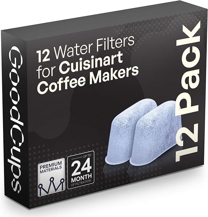 12 Pack Water Filters for Cuisinart Coffee Makers by GoodCups - Replacement Charcoal Water Filters - Fits All Cuisinart Coffee Machines - Image 1