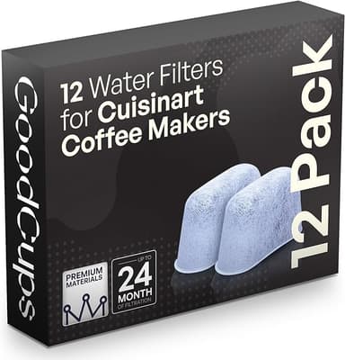 12 Pack Water Filters for Cuisinart Coffee Makers by GoodCups - Replacement Charcoal Water Filters - Fits All Cuisinart Coffee Machines - Image 1