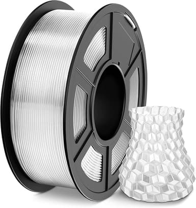 SUNLU 3D Printer Filament PLA Filament 1.75mm, Neatly Wound 3D Printing Filament 1.75mm, Dimensional Accuracy +/- 0.02 mm, Fit Most FDM 3D Printers, 1kg Spool (2.2lbs), Transparent, Clear PLA - Image 1