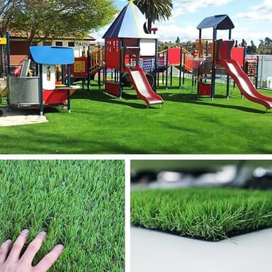 GLIWEN Artificial Grass Rug 4FTX6FT 1.38 Inch Indoor Outdoor Synthetic Dog Grass Mat with Drainage Holes High Density Fake Faux Grass Turf for Garden Lawn Landscape Balcony Decor - Image 5