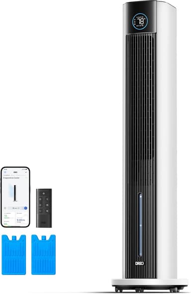 Dreo Evaporative Air Swamp Cooler, 43" Cooling Fans that Blow Cold Air 2025 Upgraded, 85° Oscillating Floor Fan for Bedroom, Easy Cleaning, APP Control, Ice Packs, 4 Speeds & 4 Modes, 12H Timer, White - Image 2