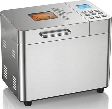 2LB Bread Maker Machine, OSIPOTO 17 in 1 Automatic Stainless Steel Bread Machine, Non-stick, Beginner-Friendly Controls, 15 Hour Timer, Easy to Clean Low Noise, High Success Rate for Homemade Bread - Image 1
