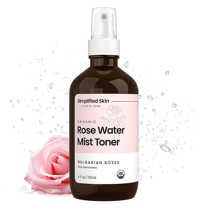 Rose Water Spray for Face & Hair – Pure USDA Organic Rosewater Toner – Refreshing Mist for Skin Care, Makeup & Locs – Natural Rose Scent, 4 Oz - Image 1