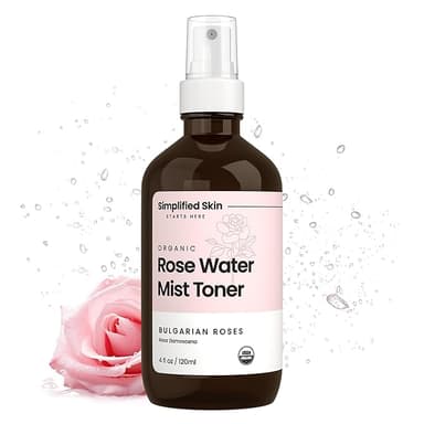 Rose Water Spray for Face & Hair – Pure USDA Organic Rosewater Toner – Refreshing Mist for Skin Care, Makeup & Locs – Natural Rose Scent, 4 Oz - Image 1