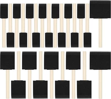 24 Pcs Foam Paint Brushes, Wood Handle Sponge Brushes for Painting, Staining, Varnishes, and DIY Craft Projects (1'', 2'' and 3'' - Image 1