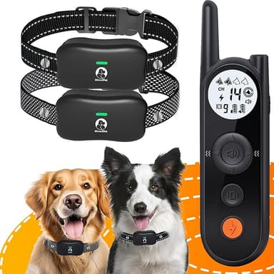 MIMOFPET Wireless Dog Fence System for 2 Dogs - Up to 3500ft Adjustable Electric Fence,Waterproof Training Collar Rechargeable,Pet Containment System for Large Medium Dogs - Image 1