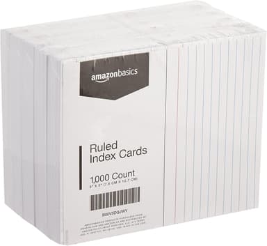 Amazon Basics Ruled Lined Index Cards, 1000 count, 10 Pack of 100, White, 3 in x 5 in - Image 2