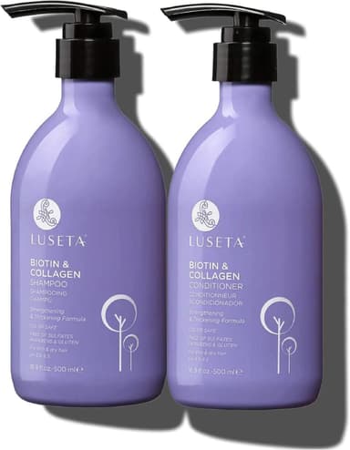 Luseta Biotin Shampoo and Conditioner for Hair - Thickening Shampoo for Thinning Hair- Infused with Argan Oil to Damaged Dry Hair - Sulfate Free Paraben Free-2 x 16.9 fl oz - Image 2