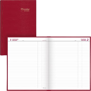 Brownline® 2025 Traditional Daily Planner, Untimed Journal, 12 Months, January to December, Perfect Binding, 10" x 7.875", Bright Red (C550.RED-25 - Image 2