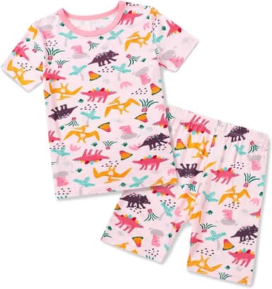 Bamboo Viscose Toddler Unicorn Mermaid Girls Kids Pajamas Short Sleeve Summer Cool Snug fit Pjs 12M-8Y 2pcs - Image 1