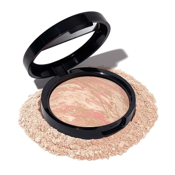 LAURA GELLER NEW YORK Award-Winning Baked Balance-n-Brighten Color Correcting Powder Foundation - Porcelain - Buildable Light to Medium Coverage - Demi-Matte Natural Finish - Image 1