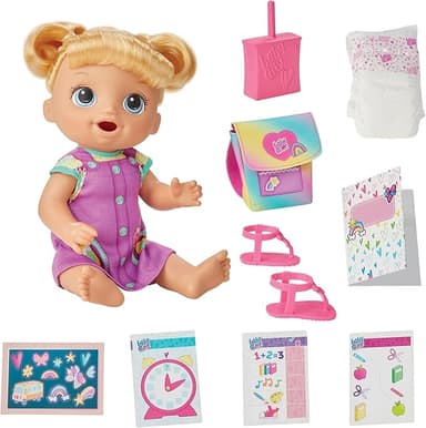 Baby Alive Time for School Baby Doll Set, 12 Inch, Back to School Toys for Girls & Boys, Blonde Hair, Preschool Gifts for Kids, Ages 3+ (Amazon Exclusive - Image 1