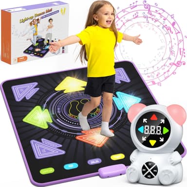 Dance Mat for Kids, Rechargeable Dance Mats for Girls and Boys, Light-up Dancing pad Game with Wireless Bluetooth, Christmas Birthday Gifts Ideas for 3 4 5 6 7 8 9 10 11 12 Year Old Kids - Image 2