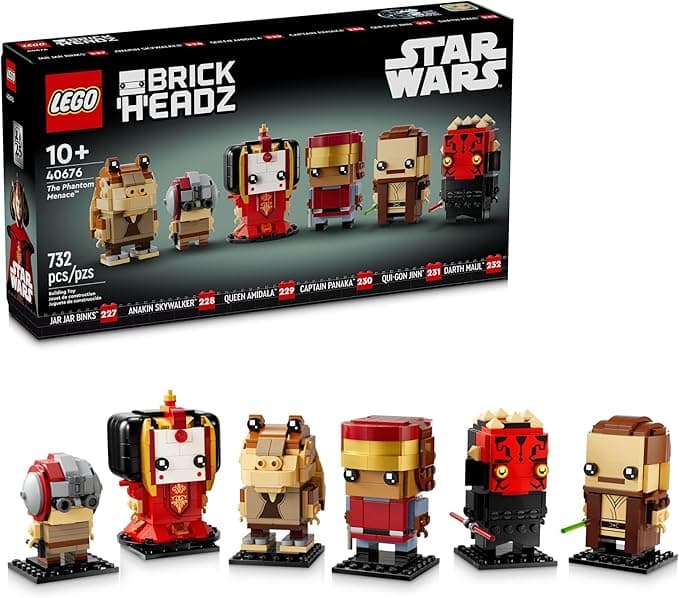 LEGO Star Wars BrickHeadz The Phantom Menace - Collectible Star Wars Figures of Annakin, Darth Maul, & More - Gift for Fans - 40676 - Image 1