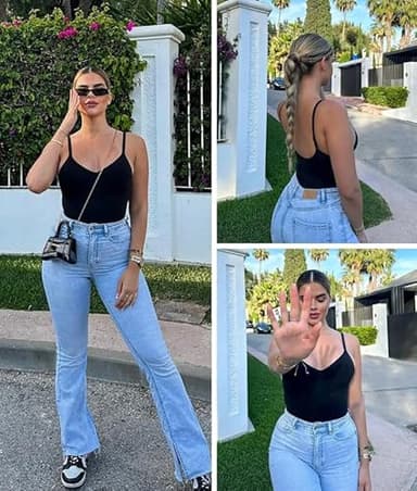 SHAPERX Women's Shapewear Bodysuit Tummy Control Body Shaper Seamless Sculpting Snatched Waist Body Suit,SZ5213-Black-S/M(One piece) - Image 3